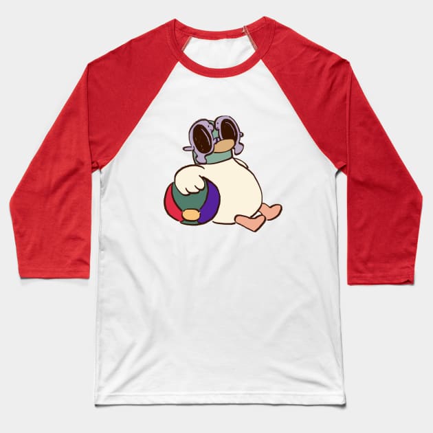 summer duck goes to the beach in beach break / children cartoon Baseball T-Shirt by mudwizard